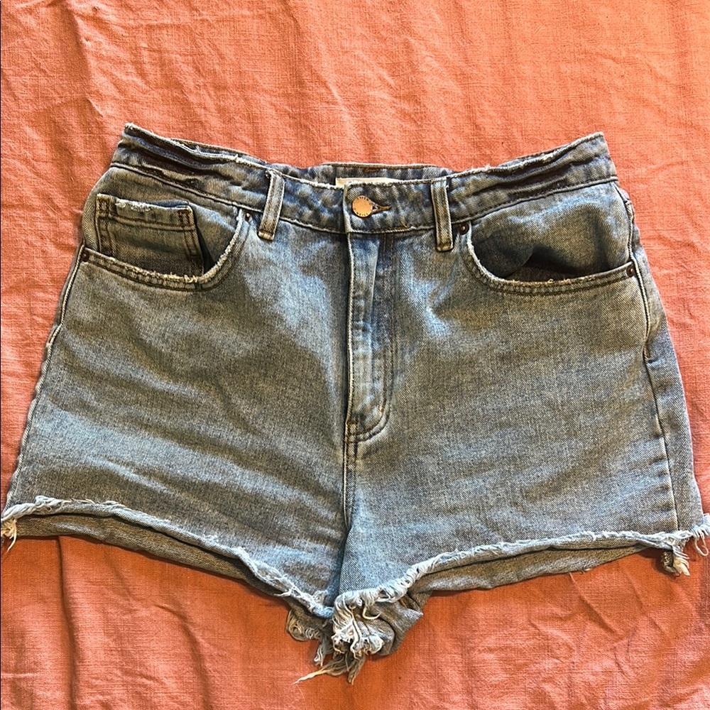 Denim Frayed Hem Women's Shorts